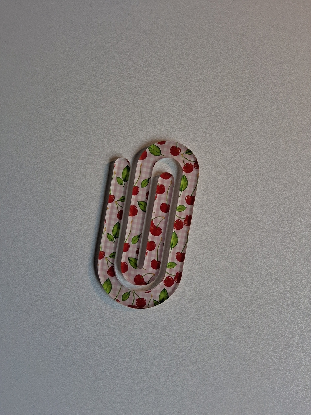 Cherry Print Paperclip Tray - Pink & Red 3in